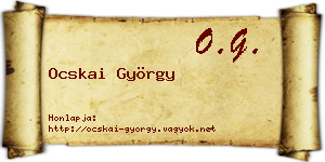 Ocskai György névjegykártya